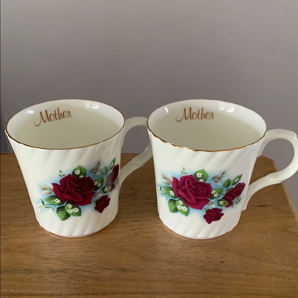 Mother Fine China Floral Mugs
